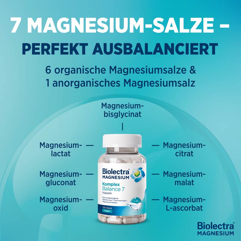 Biolectra MAGNESIUM Komplex Balance 7 +10 % Rabatt* 120 St Kapseln
