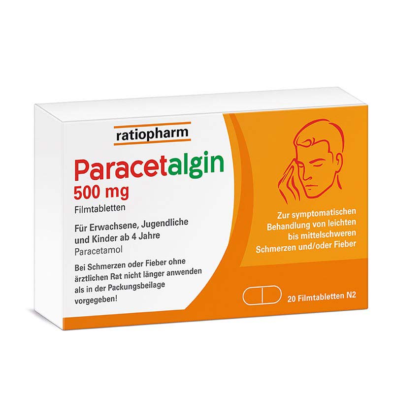 Paracetalgin 500 mg bei Schmerzen & Fieber 20 St Filmtabletten