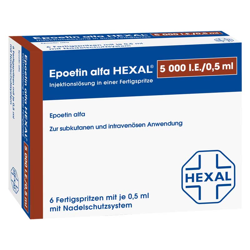 Epoetin alfa HEXAL 5000 I.E./0,5 ml 6X0.5 ml Fertigspritzen