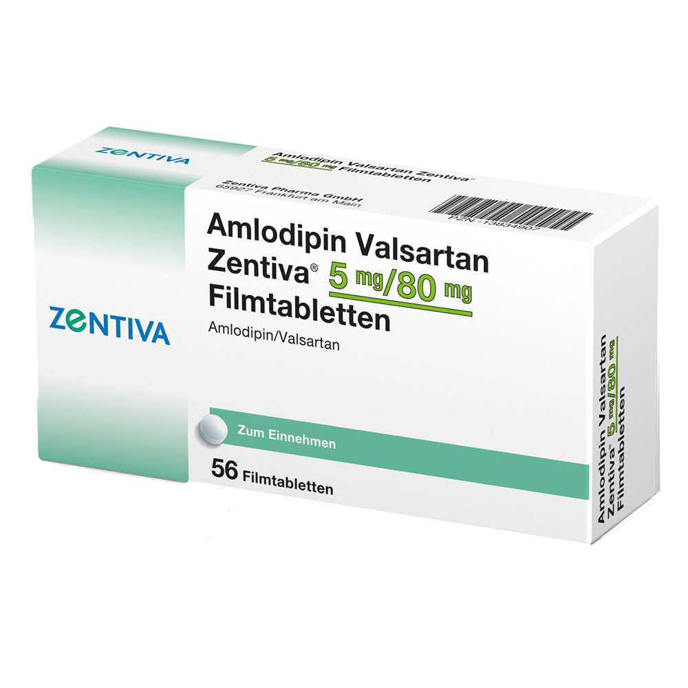 Amlodipin Valsartan Zentiva 5 mg/80 mg Filmtabletten 56 St Filmtabletten