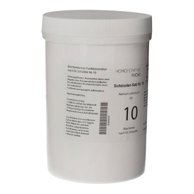 HOMOEOPATHIEFUCHS Schüssler-Salz Nummer 10 Natrium sulfuricum D6 Biochemie 4000 St Tabletten