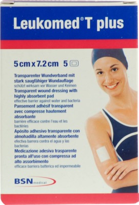 LEUKOMED transp.plus sterile Pflaster 5x7,2 cm 5 St Pflaster