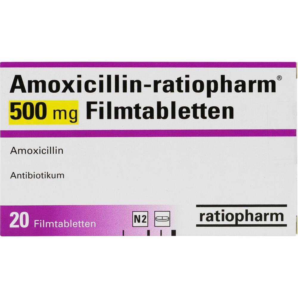Amoxicillin-ratiopharm 500mg 20 St Filmtabletten