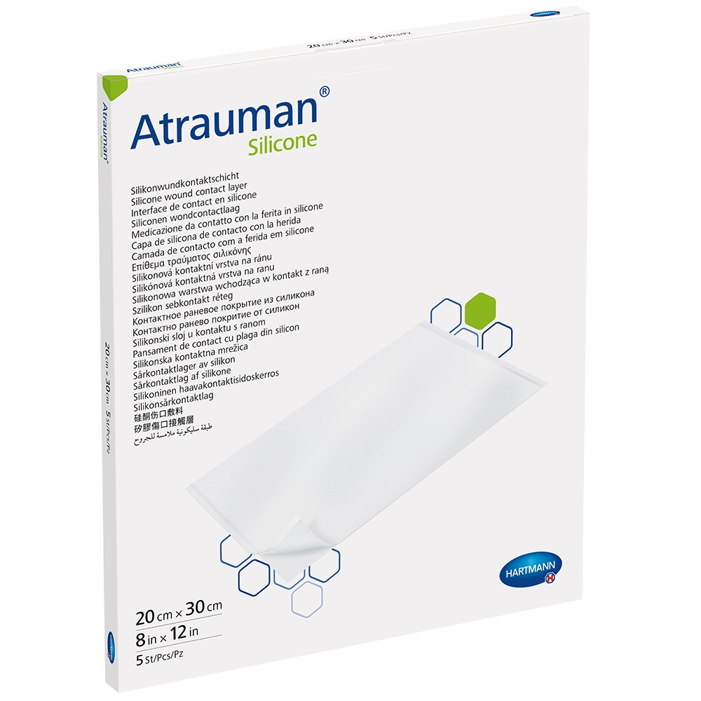 ATRAUMAN Silicone steril 20x30 cm Kompressen 5 St Kompressen
