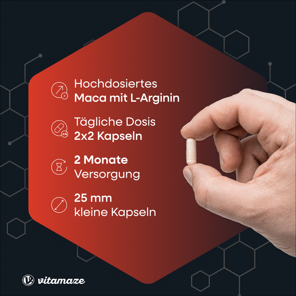 vitamaze MACA 4:1 HOCHDOSIERT + L-Arginin 240 St Kapseln