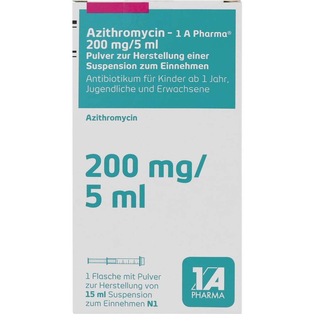 Azithromycin-1 A Pharma 200mg/5ml 15 ml Pulver zur Herstellung einer Suspension zum Einnehmen