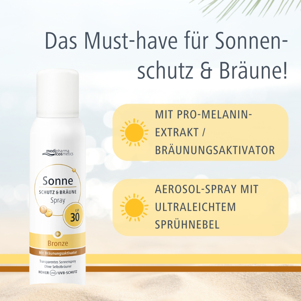 medipharma cosmetics Sonne SCHUTZ & BRÄUNE LSF 30 Aerosol-Spray 150 ml Spray