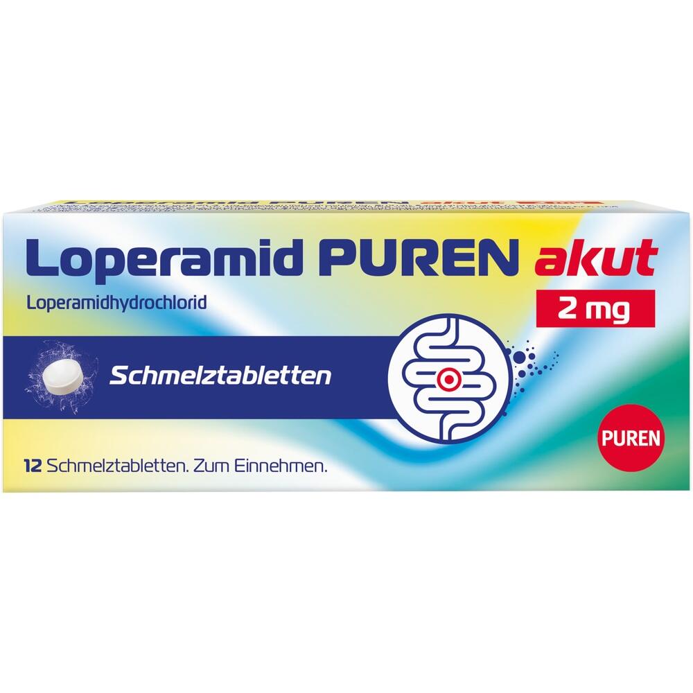 Loperamid PUREN akut 2mg 12 St Schmelztabletten