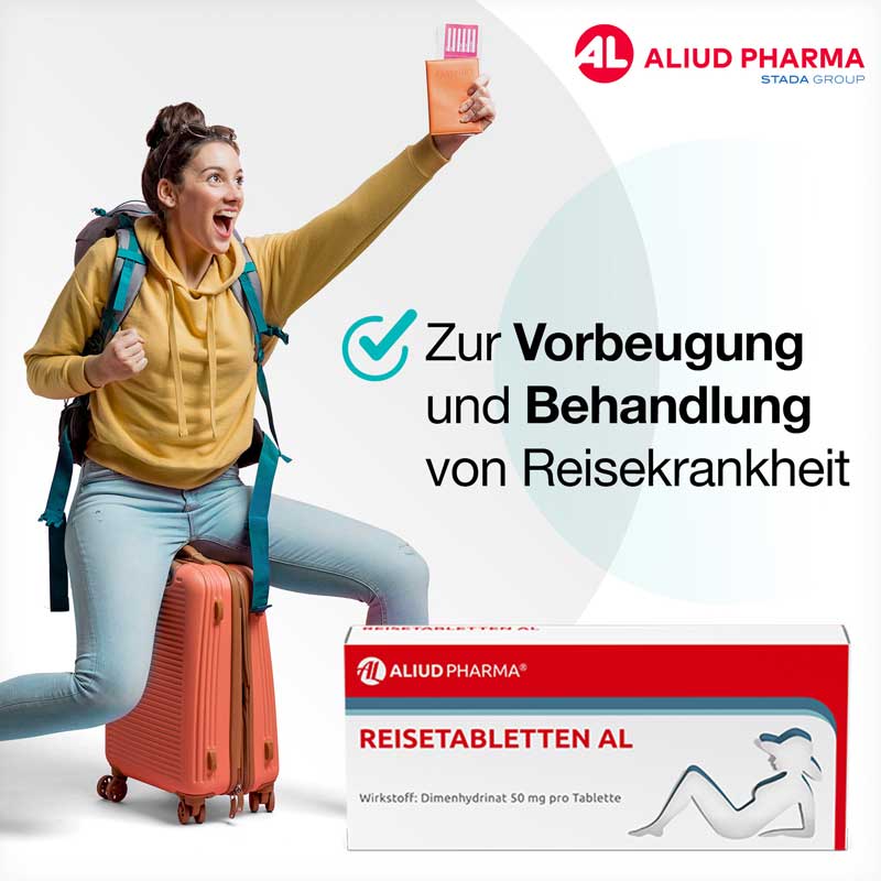 Reisetabletten AL bei Schwindel, Übelkeit und Erbrechen