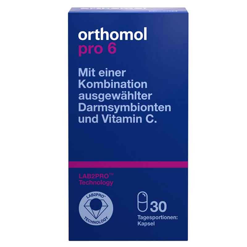 orthomol pro 6 - mit einer Kombination ausgewählter Darmsymbionten und Vitamin C - Kapseln