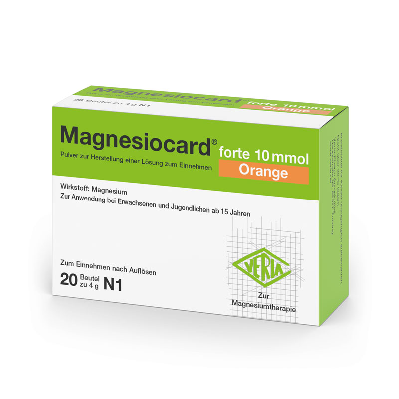MAGNESIOCARD forte 10 mmol Orange Plv.z.H.e.L.z.E. 20 St Pulver zur Herstellung einer Lösung zum Einnehmen