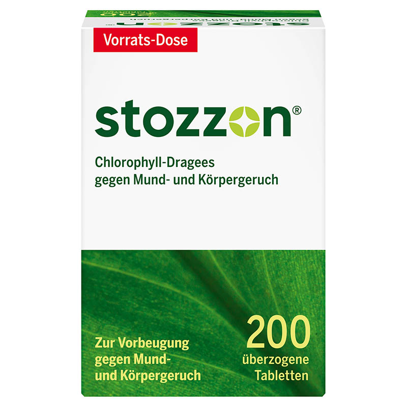 stozzon Chlorophyll-Dragees gegen Mund- und Körpergeruch 200 St Überzogene Tabletten