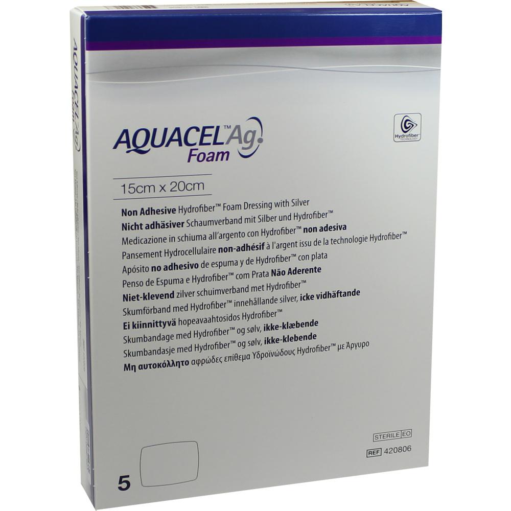 AQUACEL Ag Foam nicht adhäsiv 15x20 cm Verband 5 St Verband