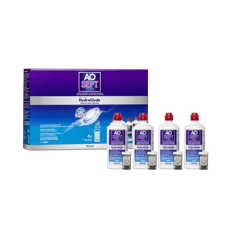 AOSEPT PLUS HydraGlyde MOISTURE MATRIX 4X360 ml Lösung