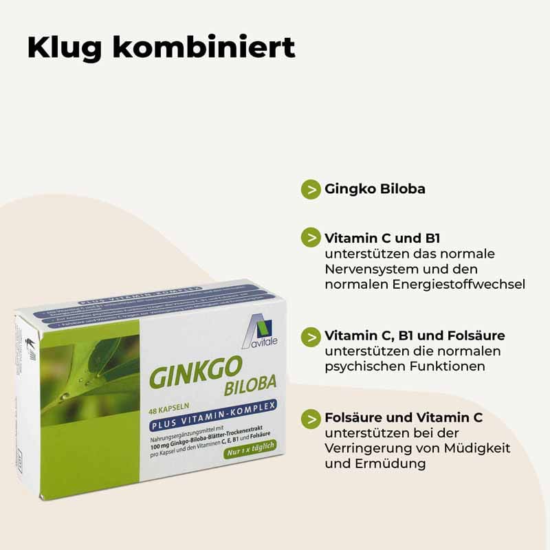 Avitale GINKGO 100 mg Kapseln+B1+C+E 48 St Kapseln