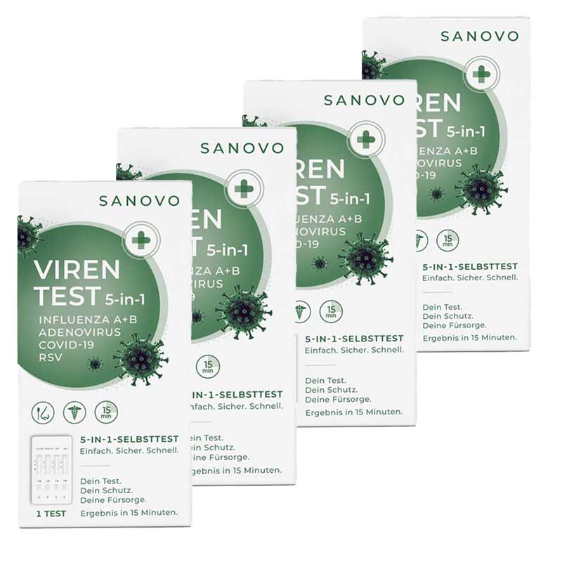 SANOVO 5-in-1 Kombitest VIRENCHECK 4er Set 4X1 St Test