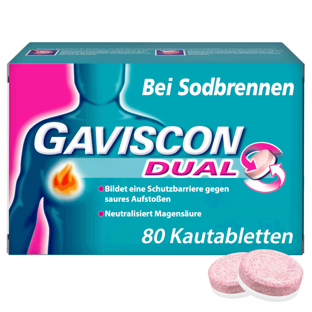 GAVISCON DUAL Bei Sodbrennen 80 St Kautabletten