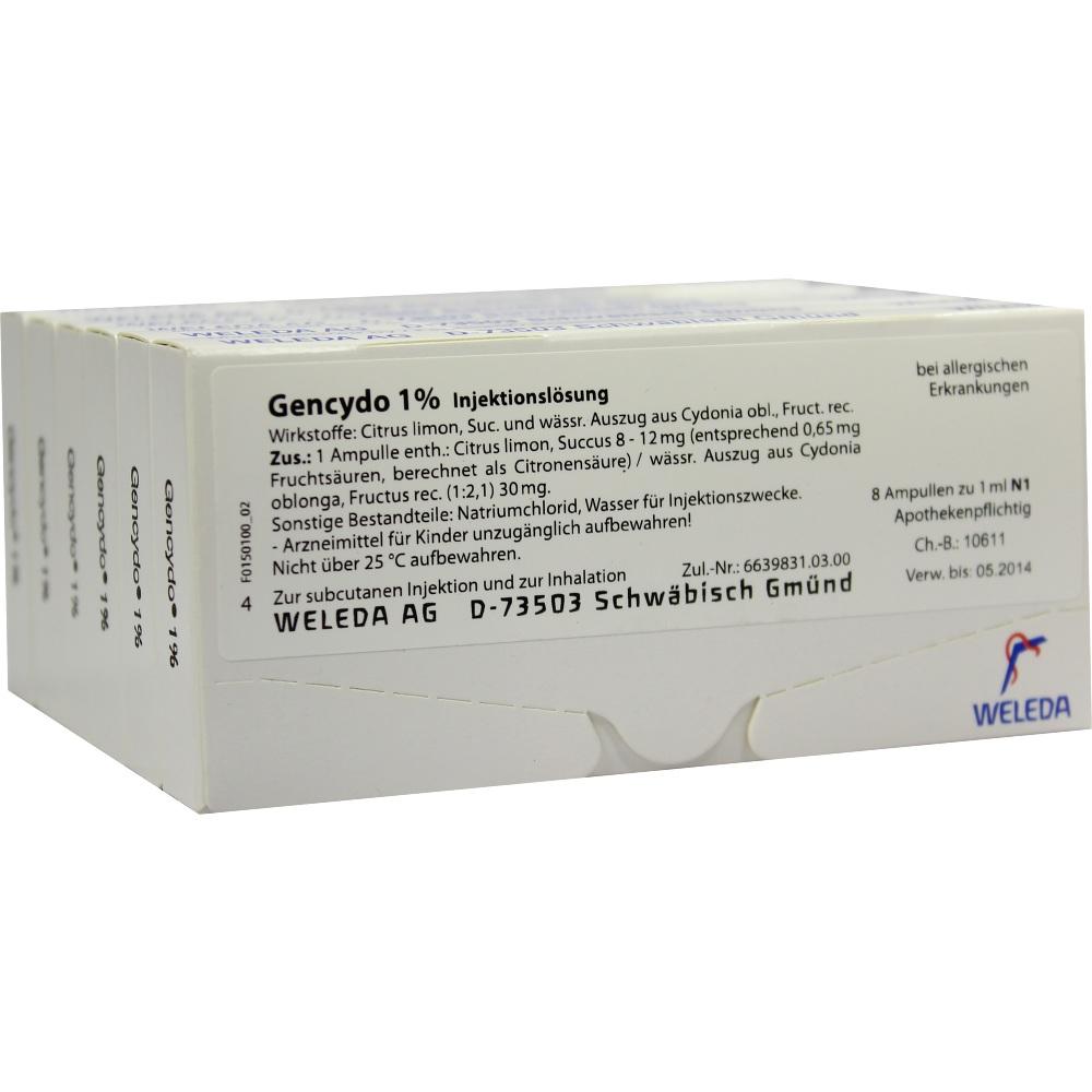 WELEDA GENCYDO 1% Injektionslösung 48X1 ml Injektionslösung