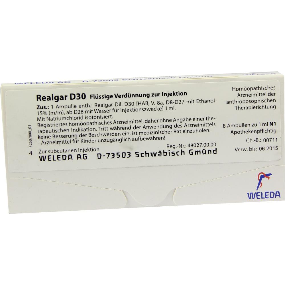 WELEDA REALGAR D 30 Ampullen 8X1 ml Ampullen