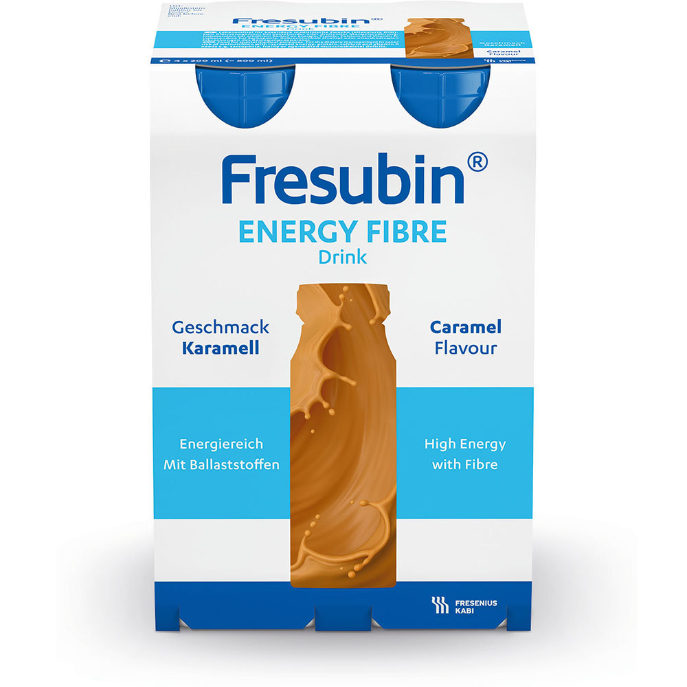 Fresubin Energy Fibre Trinknahrung Karamell 4X200 ml Lösung