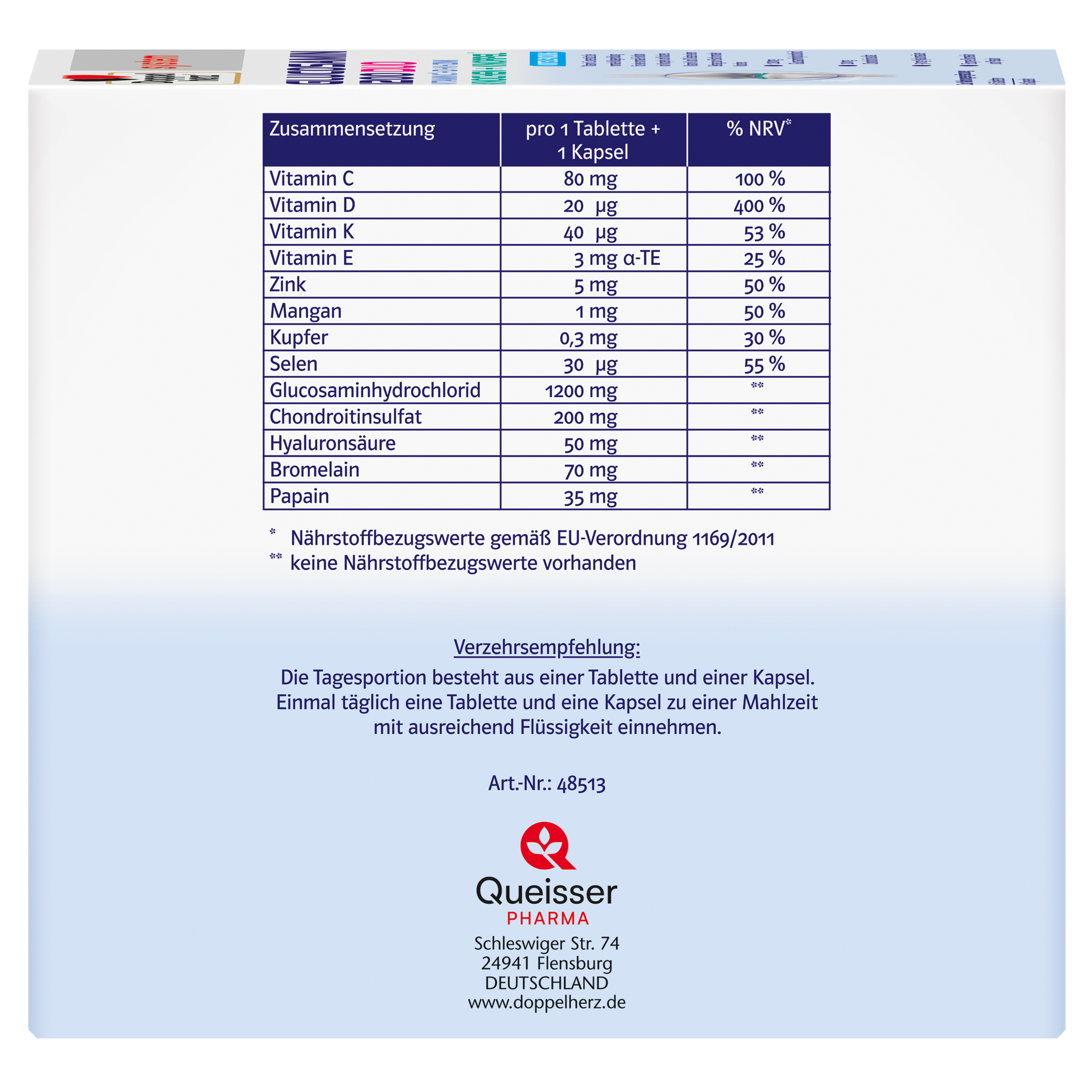 Doppelherz system GLUCOSAMIN 1200 DUO  120 St Kombipackung