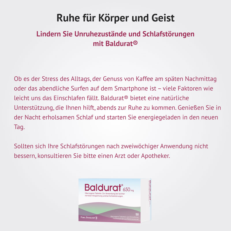 Baldurat bei Schlafstörungen 50er 50 St Filmtabletten