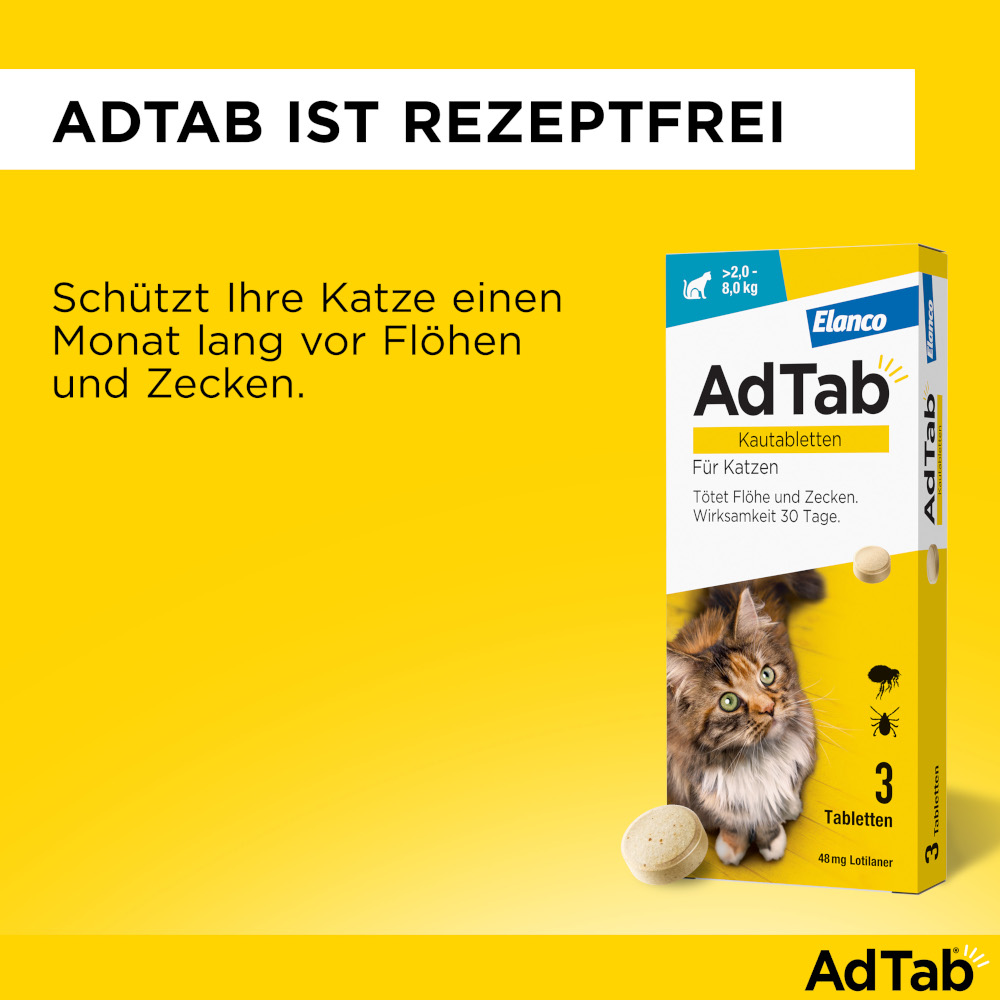 ADTAB 48MG KATZE 2-8KG 3 St Kautabletten