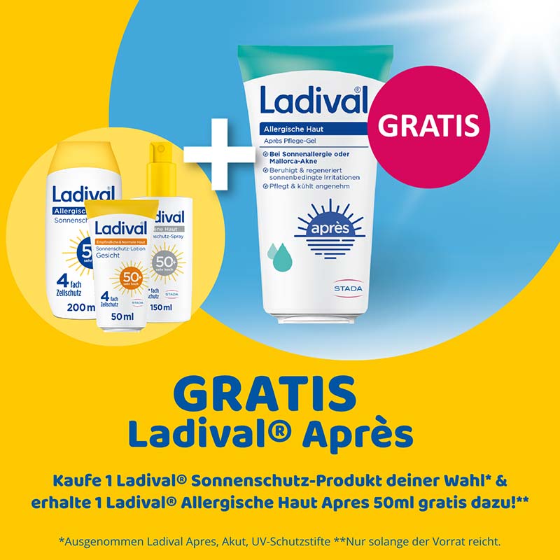 Ladival Allergische Haut Sonnenschutz-Gel LSF 30: Sonnencreme für das Gesicht bei Sonnenallergie und Mallorca-Akne, mit 4-fach Zellschutz & Photolyase, 50ml