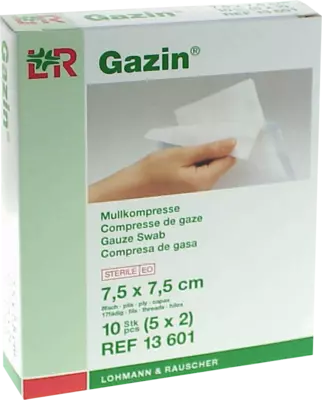 GAZIN Mullkomp.7,5x7,5 cm steril 8fach 5X2 St Kompressen