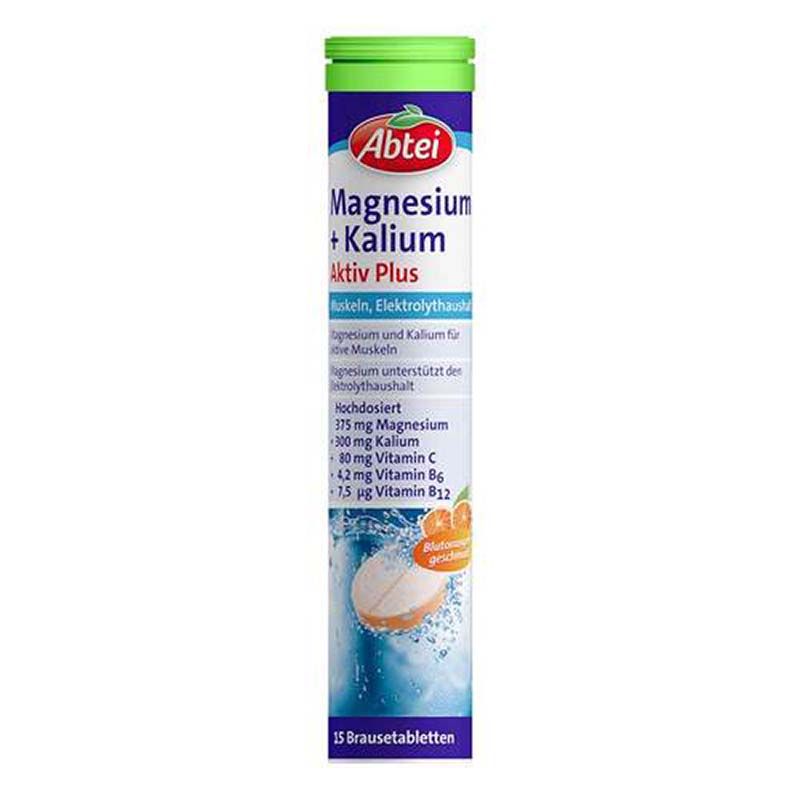 Abtei Magnesium + Kalium Aktiv Plus  15 St Brausetabletten