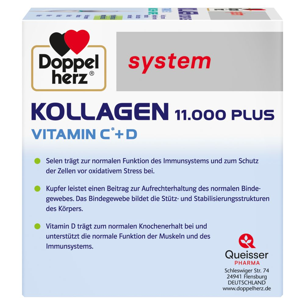 Doppelherz system KOLLAGEN 11.000 PLUS VITAMIN C + D 30X25 ml Ampullen