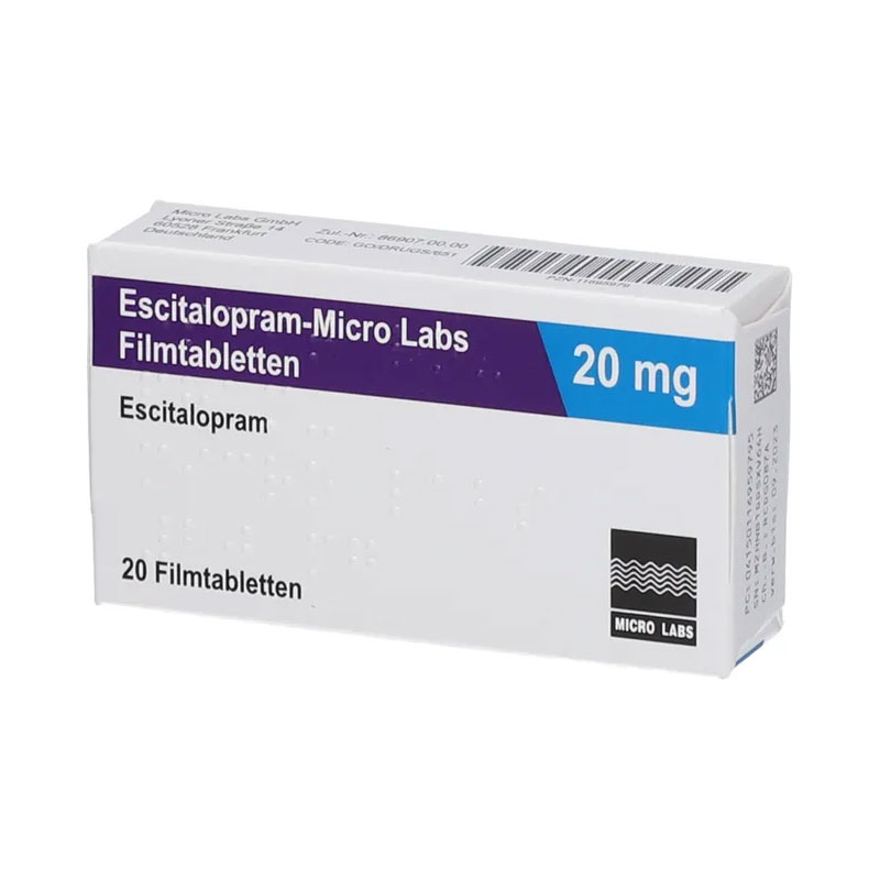 Escitalopram-Micro Labs 20mg 20 St Filmtabletten