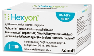 Hexyon Injektionssuspension 50X0.5 ml Fertigspritzen