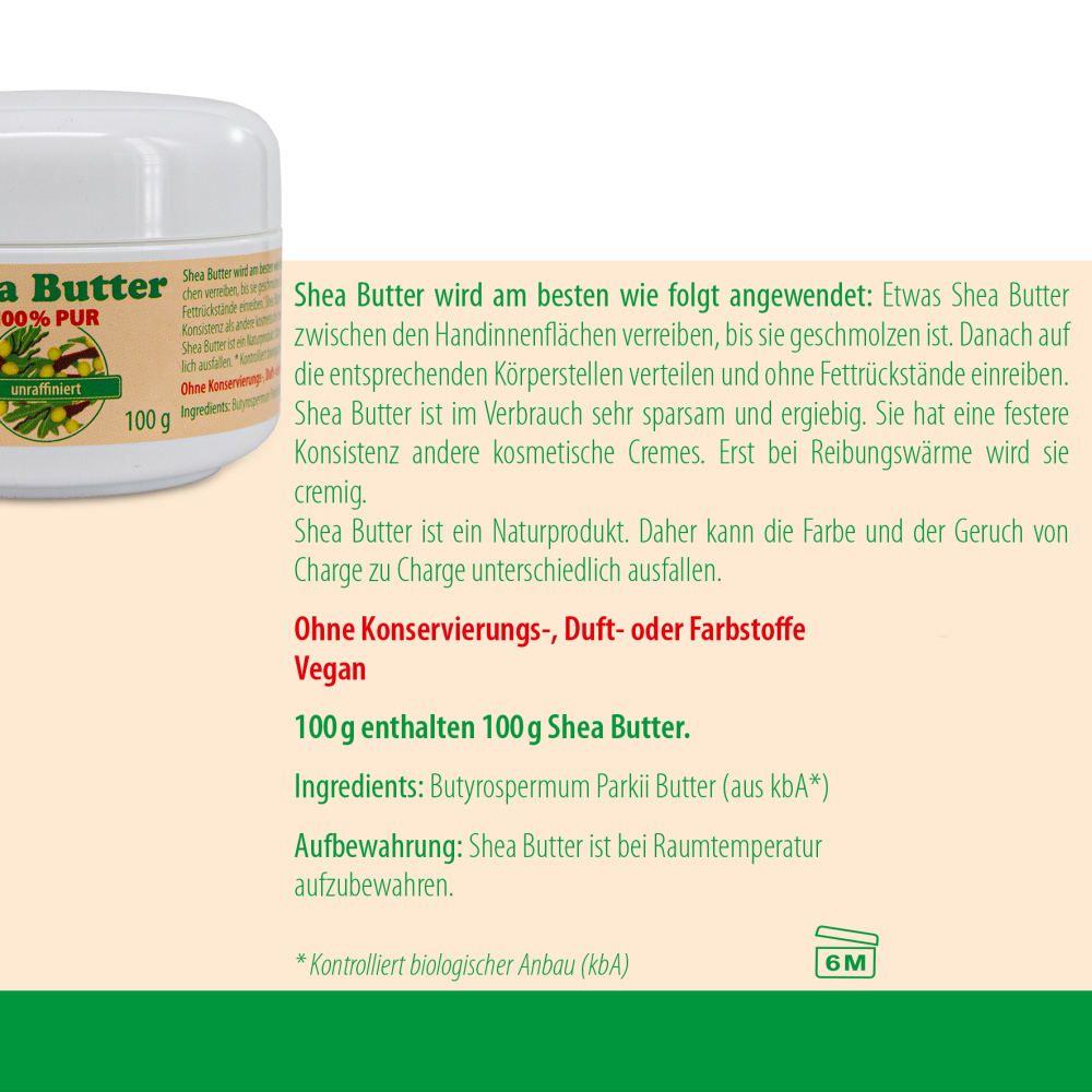 Sheabutter Unraffiniert 100% Pur 100 g