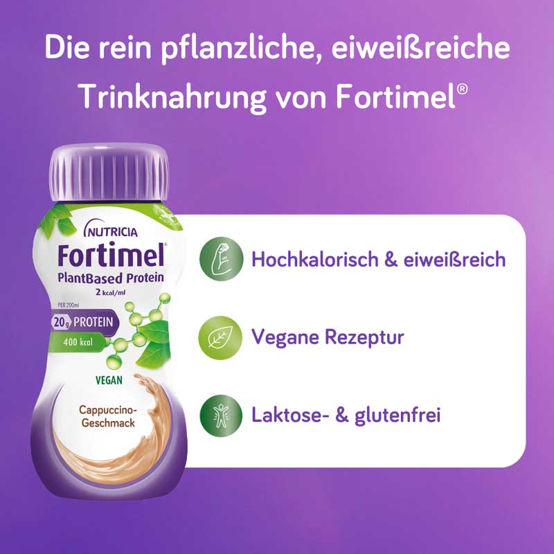 NUTRICIA Fortimel PlantBased Protein 2 kcal/ml Cappuccino-Geschmack 8X4X200 ml Flüssigkeit