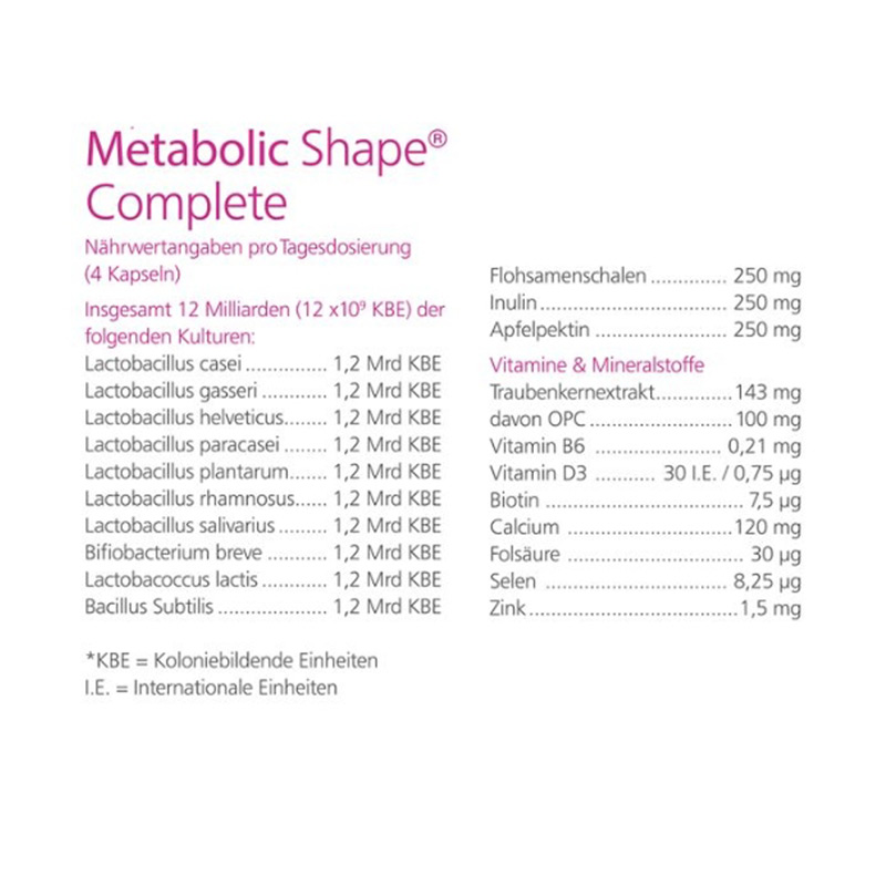 Metabolic Shape Complete Mikroorganismen Kapseln 120 St Kapseln
