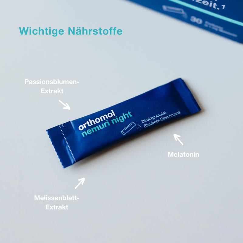 orthomol nemuri night - mit Melatonin und Hopfen-Extrakt - Direktgranulat