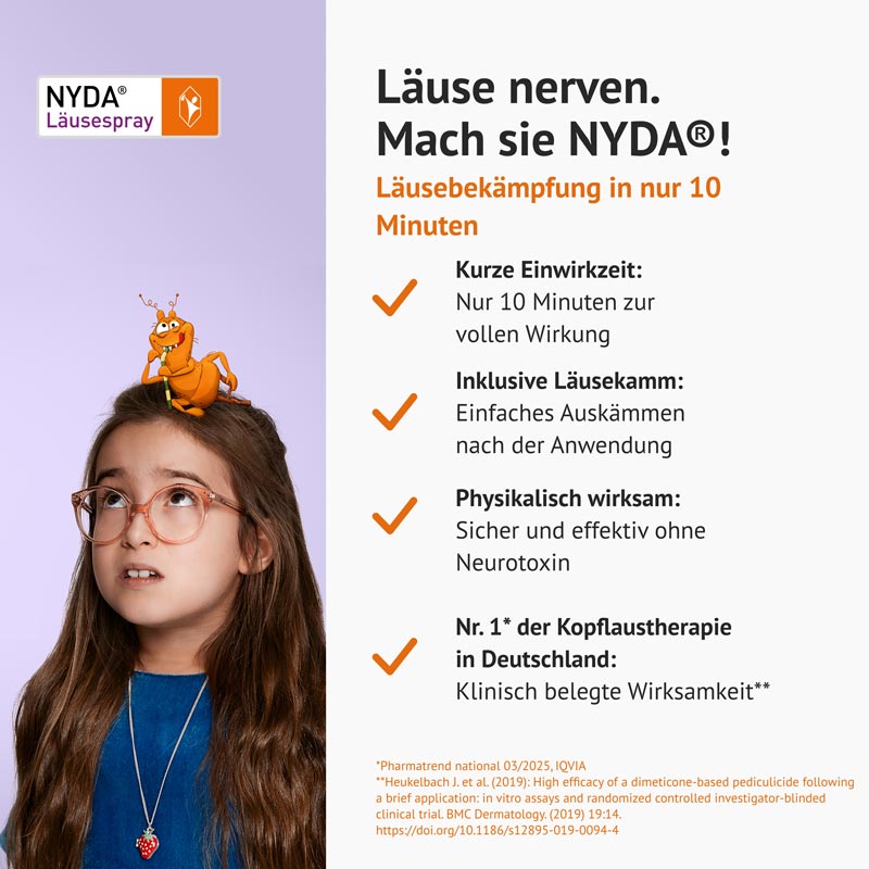 NYDA Läusespray gegen Kopfläuse & Nissen 2X50 ml Pumplösung