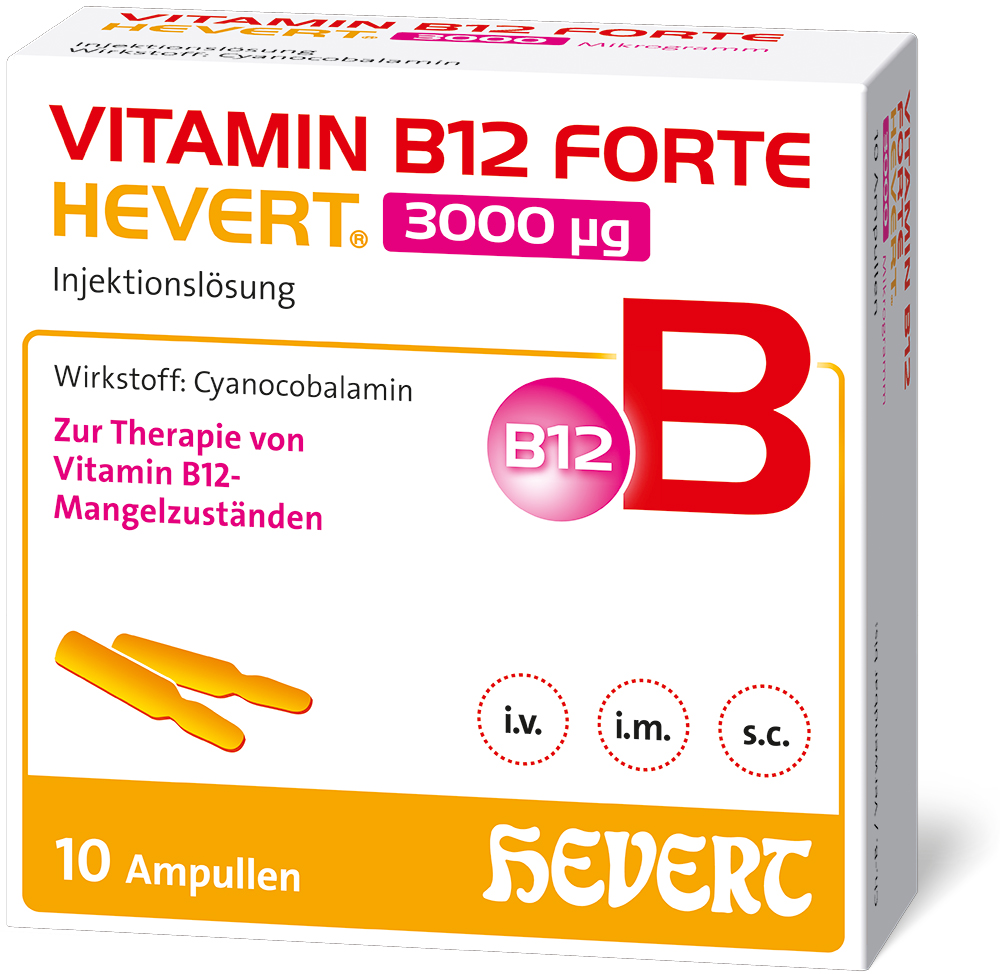 VITAMIN B12 FORTE HEVERT 3000 Mikrogramm 10X2 ml Injektionslösung
