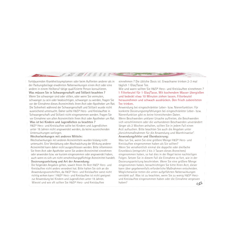 H&S Arzneitee Herz-und Kreislauftee 20X2.0 g Filterbeutel