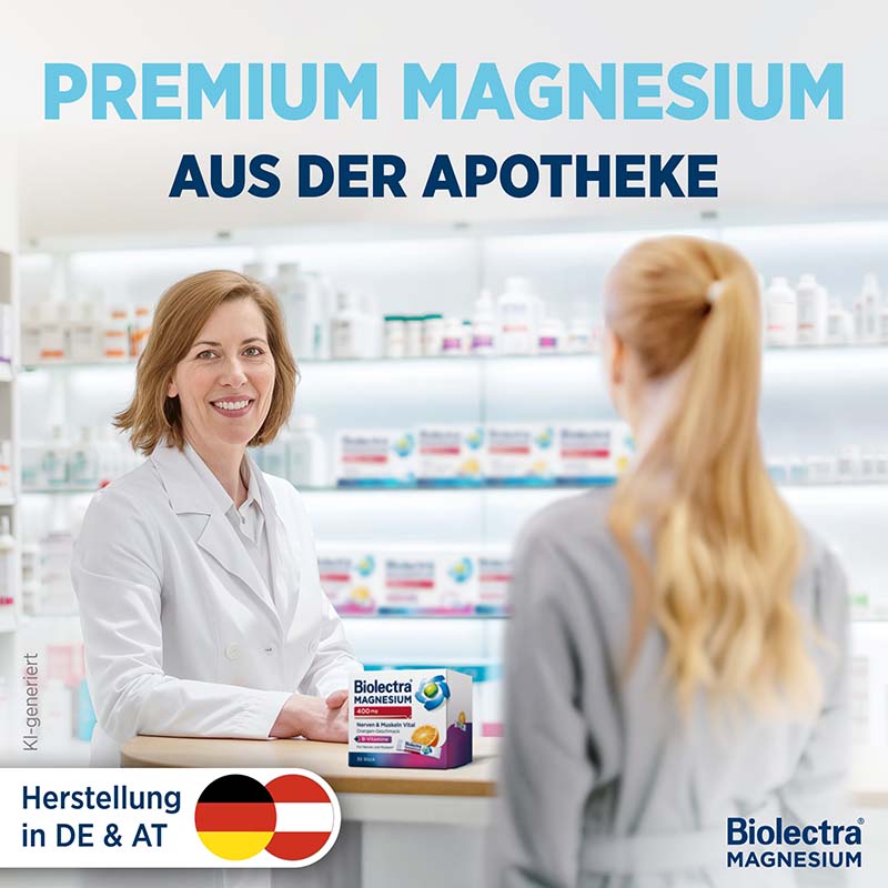 Biolectra MAGNESIUM 400 mg Nerven & Muskeln Vital Orange  60 St Pellets