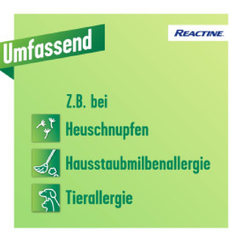 Reactine 21 Allergietabletten mit Cetirizin bei Heuschnupfen und  Allergien