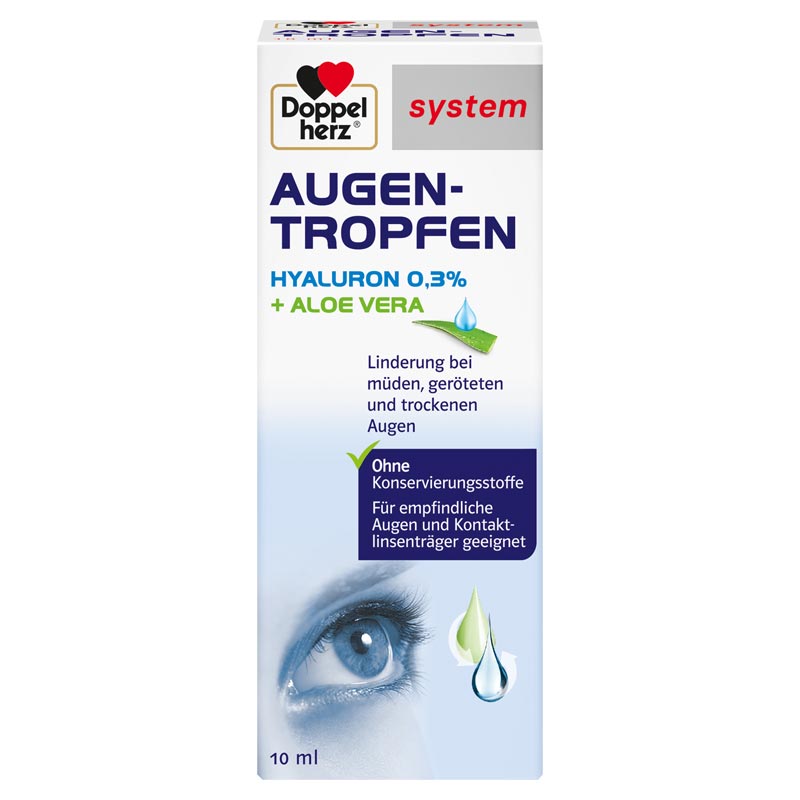 Doppelherz system AUGEN-TROPFEN HYALURON 0,3% + ALOE 10 ml Flüssigkeit