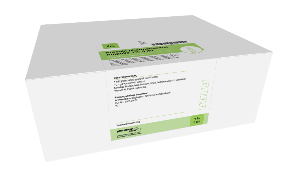 Procain pharmarissano Ampulle 1% 5ml 200X5 ml Injektionslösung