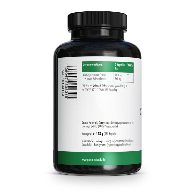 GREEN NATURALS Cordyceps sinensis 180 St Kapseln