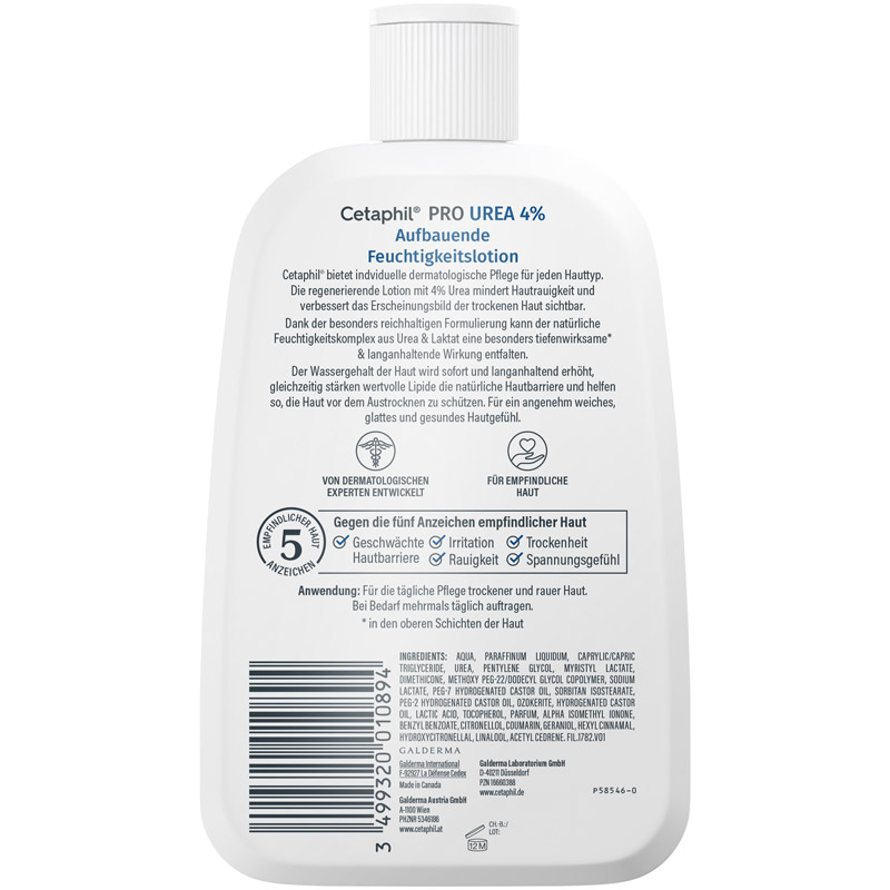 Cetaphil PRO UREA 4% Aufbauende Feuchtigkeitslotion 500 ml Lotion