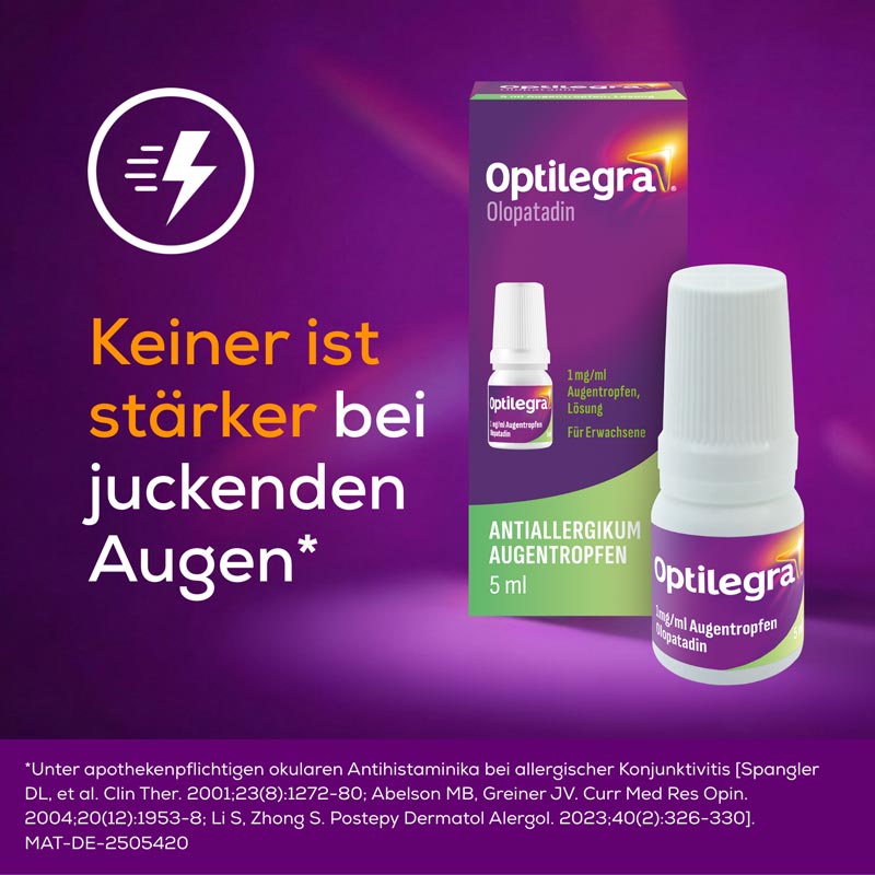 Optilegra Augentropfen Olopatadin 1 mg/ml bei Heuschnupfen 5 ml Augentropfen