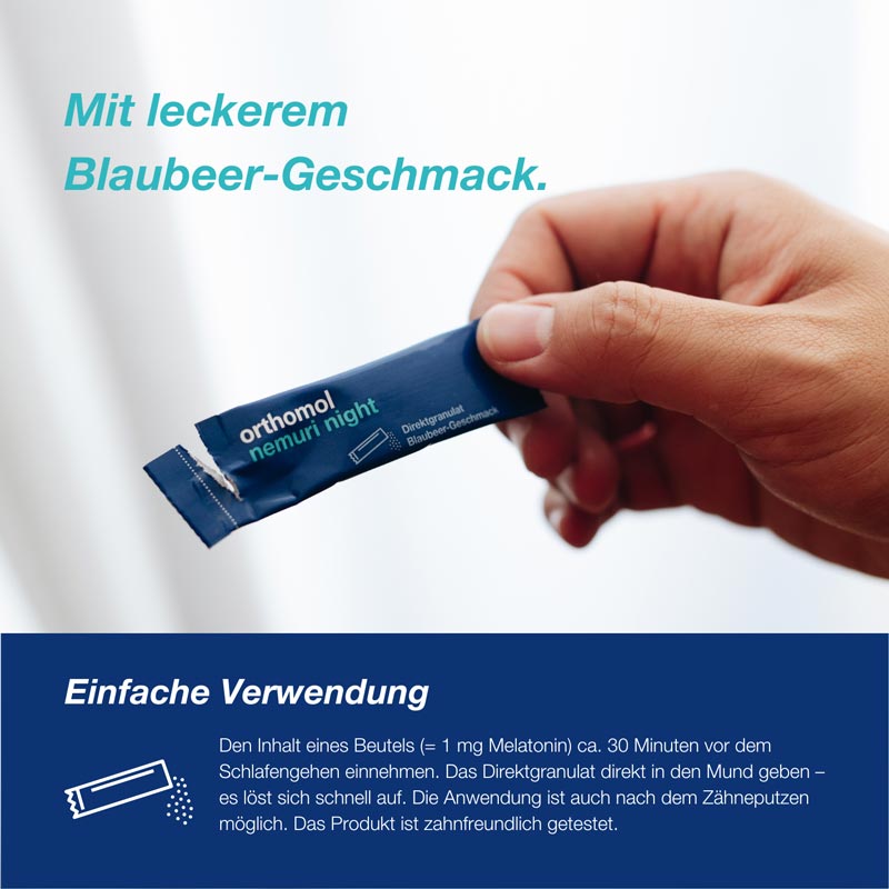 orthomol nemuri night - mit Melatonin und Hopfen-Extrakt - Direktgranulat