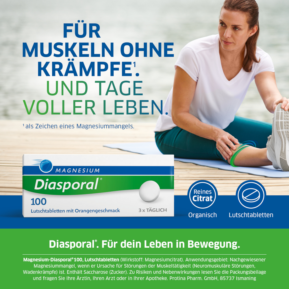 MAGNESIUM Diasporal 100  50 St Lutschtabletten