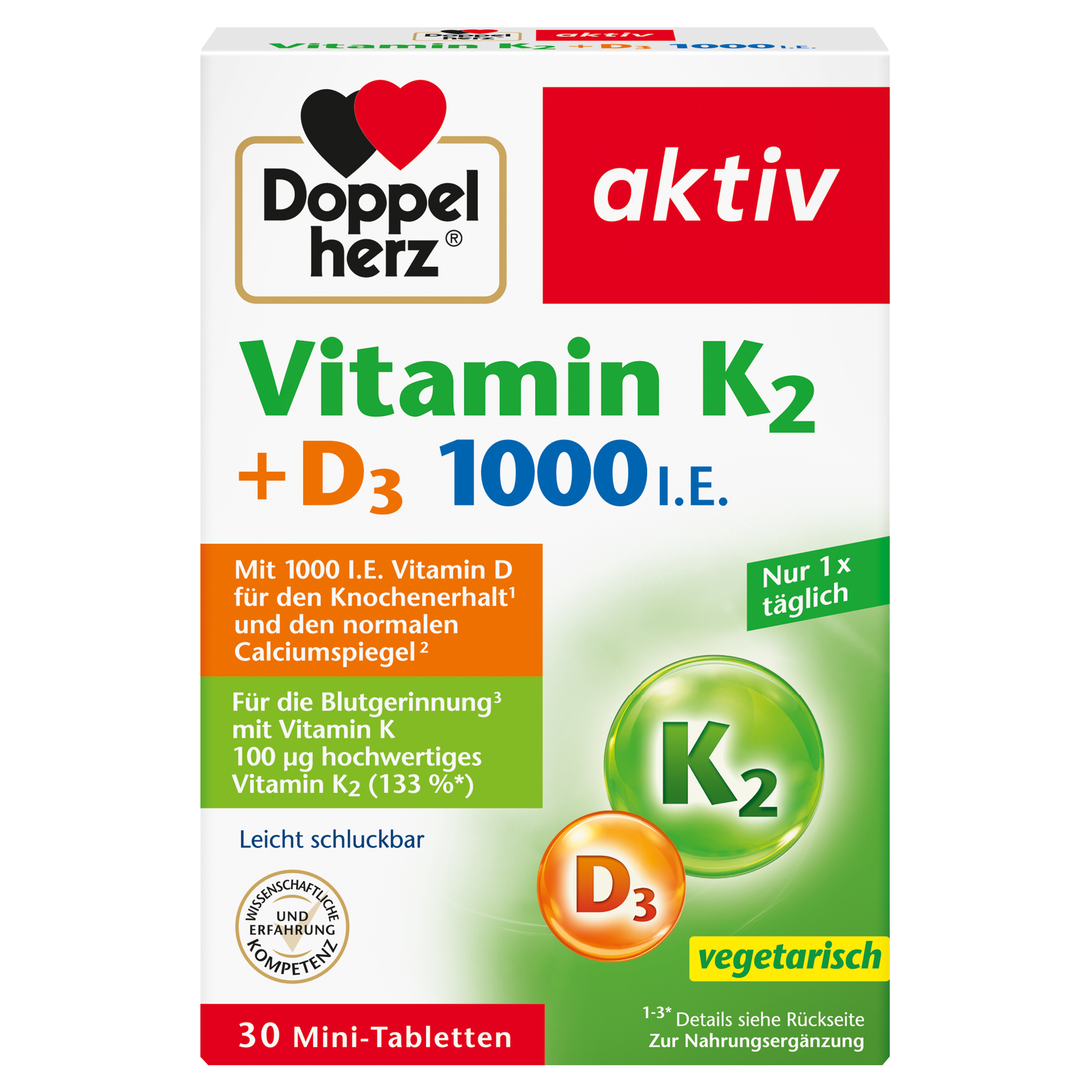 Doppelherz aktiv Vitamin K2+D3 1000 I.E.  30 St Tabletten